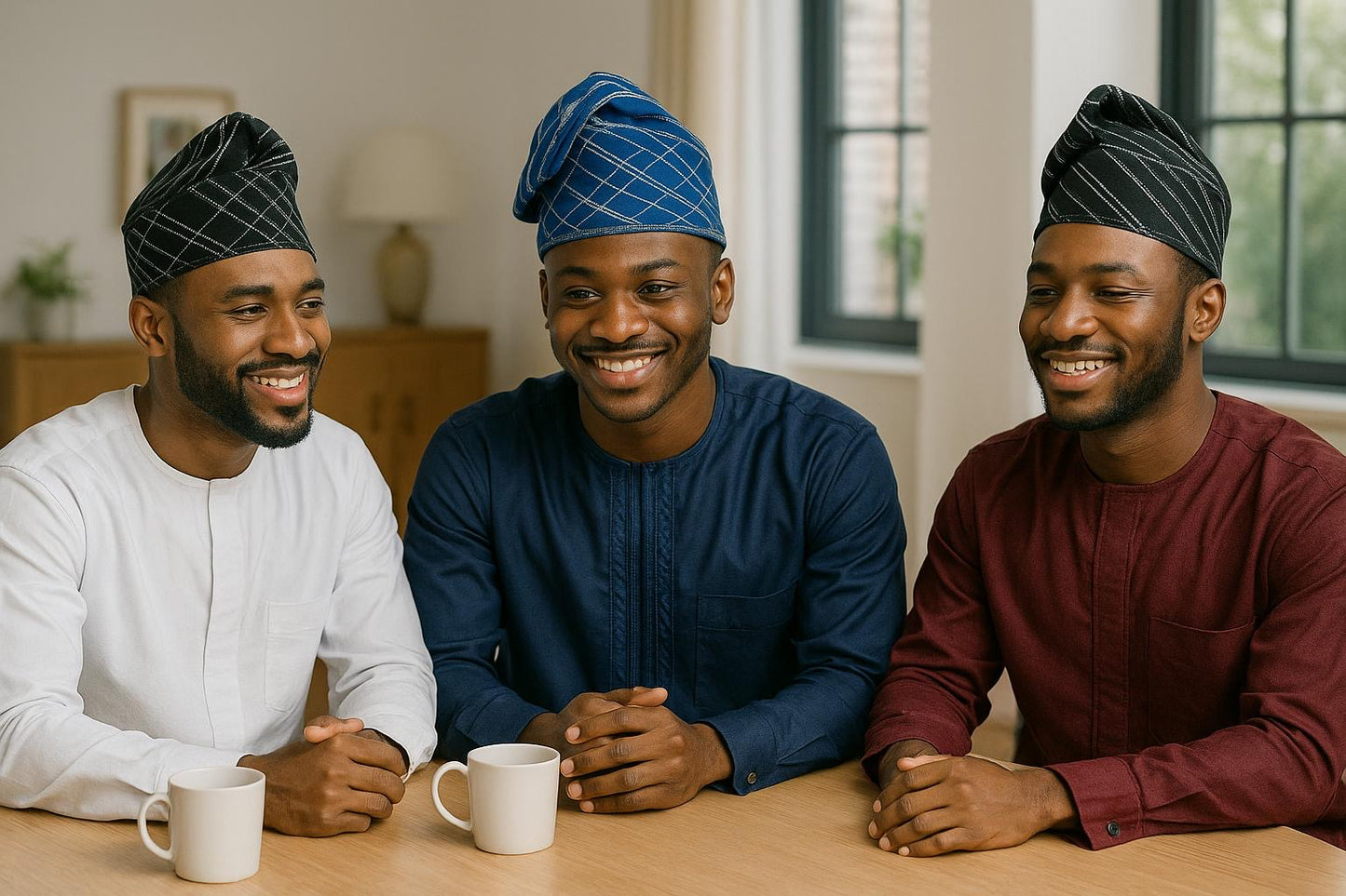 Aso Oke Fila Cap – Stylish African Men’s Hat – Nigerian Yoruba Headwear for Weddings, Parties & Everyday Fashion.