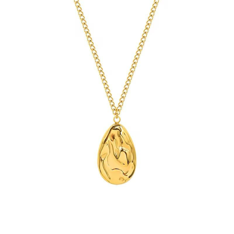 Stainless Steel Water Drop Choker Pendant Necklace for Women