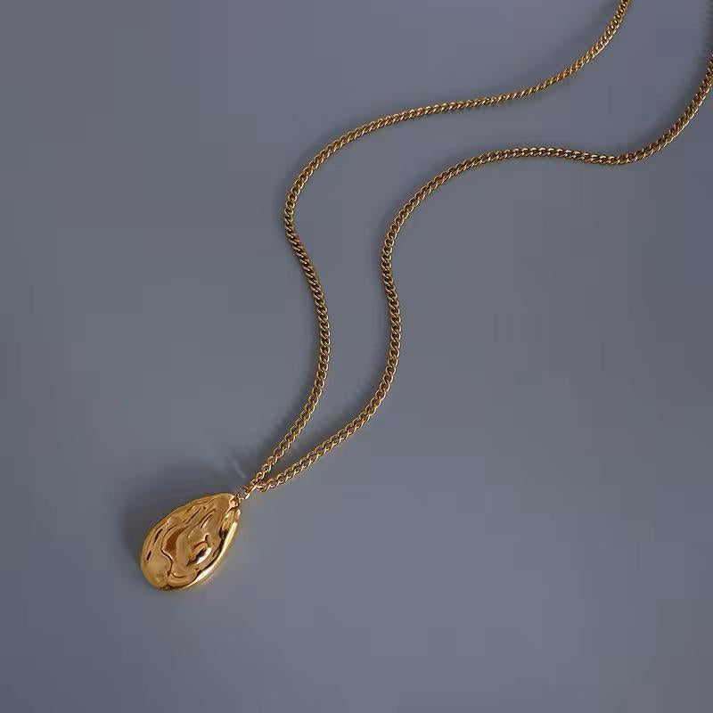 Stainless Steel Water Drop Choker Pendant Necklace for Women