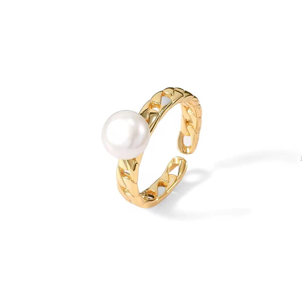 18K Gold-Plated Titanium Steel Adjustable Geometric Open Ring Variety for Women