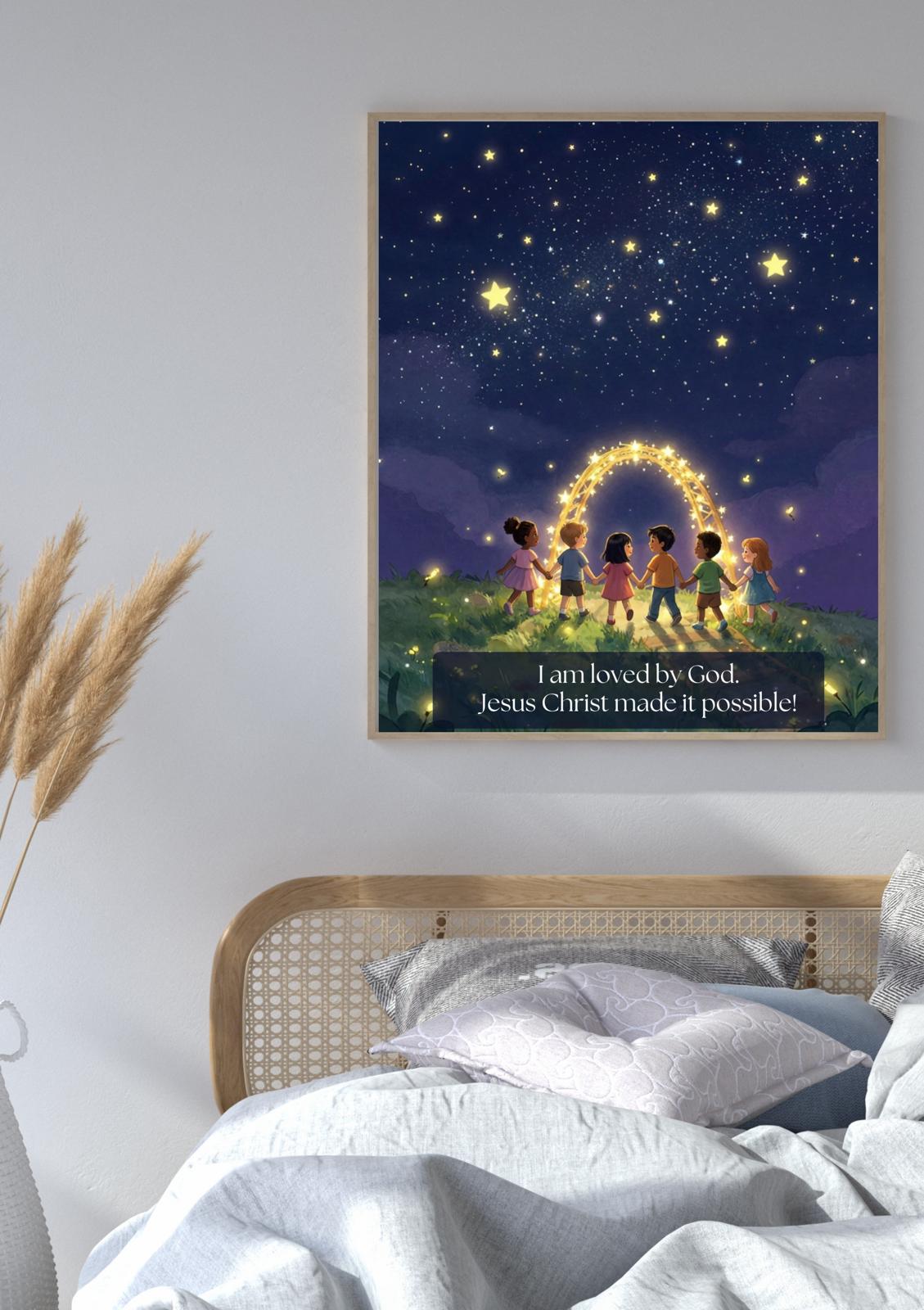 I am loved by God. Jesus Christ  made it possible ( Printable Faith Wall Art)| Instant download pdf