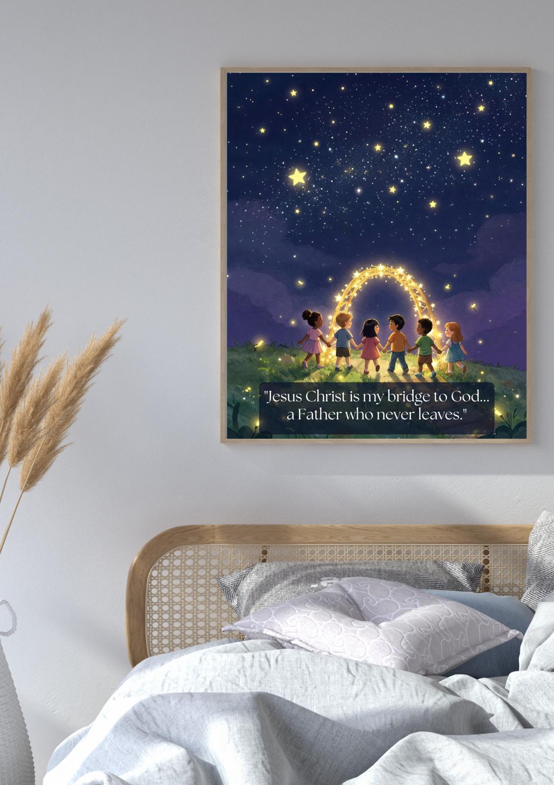 Jesus, Christ, My Bridge to God, a Father Who Never Leaves ( Printable Faith Wall Art)| Instant Download pdf
