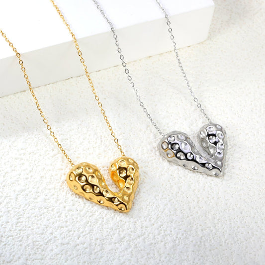 Custom Waterproof Gold-Plated Stainless Steel Heart Pendant Necklace